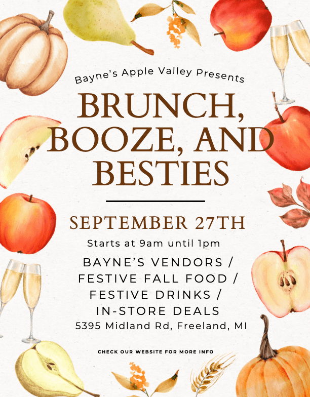 Brunch, Booze, and Besties event flyer
