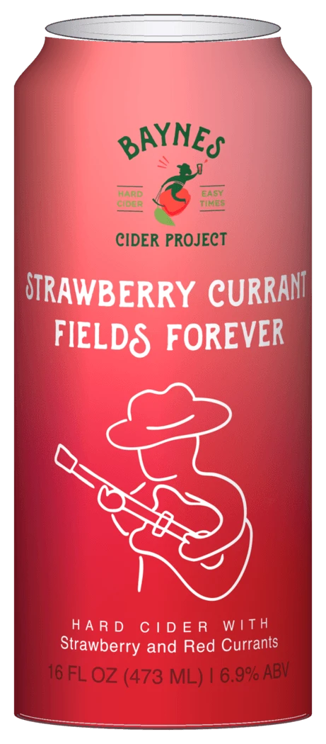Strawberry Currant Fields Forever cider can